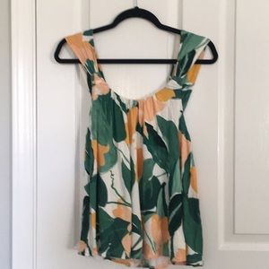 Anthropologie tropical floral tank
